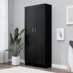 vidaXL Bibliothèque Noir 82 5x30 5x185 5 cm Bois d'ingénierie