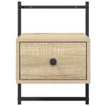 vidaXL Table de chevet murale chêne sonoma 35x30x51 cm