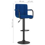 vidaXL Tabouret de bar Bleu Tissu