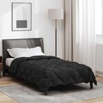 vidaXL Duvet d'hiver Noir 200 x 140 cm Microfibre