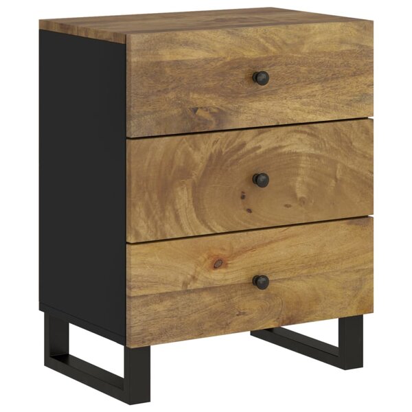 vidaXL Table de chevet 50x33x62 cm Bois de manguier et d'ingénierie
