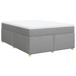 vidaXL Sommier à lattes de lit avec matelas Gris clair 140x200cm Tissu
