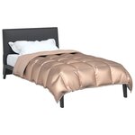 vidaXL Duvet d'hiver Doré 200 x 135 cm Satin et Microfibre