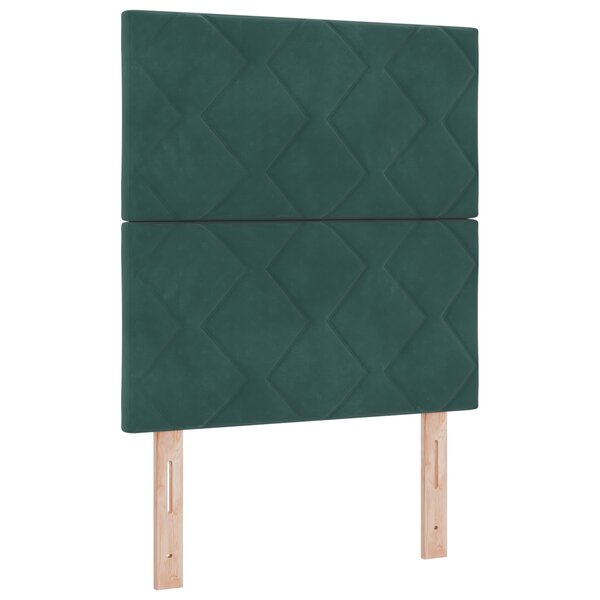 vidaXL Tête de lit en velours vert foncé de 80 cm avec blocs de diamant