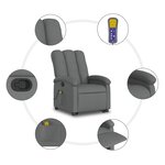 vidaXL Fauteuil de massage inclinable Gris foncé Tissu
