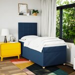 vidaXL Sommier à lattes de lit avec matelas Bleu 80x200 cm Tissu
