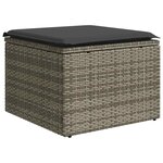 vidaXL Salon de jardin 2 Pièces avec coussins gris résine tressée acacia