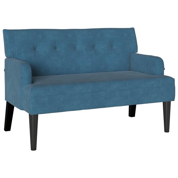 vidaXL Banc Chesterfield Bleu 112 x 65.5 x 75 cm Velours