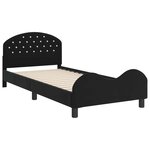 vidaXL Cadre de lit pour enfants avec tête de lit Noir 80 x 200 cm