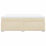 vidaXL Sommier à lattes de lit avec matelas Crème 140x190 cm Tissu