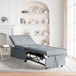 vidaXL Canapé-Lit Gris clair 194 x 67 x 37 cm tissu
