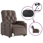 vidaXL Fauteuil de massage inclinable électrique marron similicuir