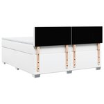 vidaXL Sommier à lattes de lit avec matelas Blanc 180x200cm Similicuir