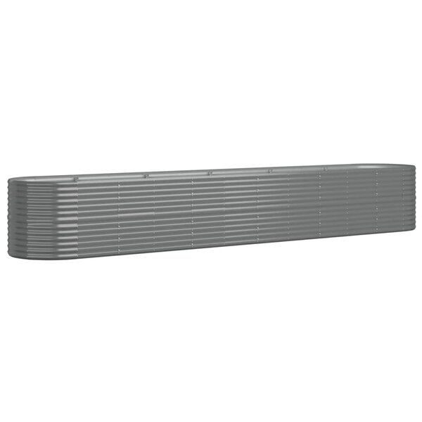 vidaXL Lit surélevé de jardin Acier galvanisé 440x80x68 cm gris