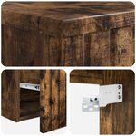 vidaXL Meuble de lavabo mural Chêne fumé 39 x 41 x 64 5 cm