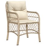 vidaXL Ensemble de Restauration de Jardin 7 Pièces avec Coussins en Rattan Poly Beige