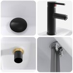 vidaXL Lavabo de salle de bains Noir Mat 45 5 x 25 5 x 13 cm métal