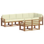 vidaXL Ensemble de canapés d'extérieur 8 pc Naturel et Crème