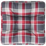vidaXL Coussin de palette motif à carreaux rouge tissu