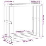vidaXL Porte-bûches d’extérieur 108x52x106 cm Bois massif de pin
