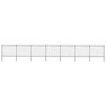 Vidaxl clôture de jardin avec dessus en cerceau acier 11 9x1 5 m noir