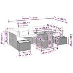 vidaXL Ensemble de canapé de jardin 8 Pièces Noir Poly rotin