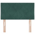 vidaXL Tête de lit LED en velours vert foncé avec design blocs diamant de 80 cm