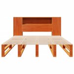 vidaXL Lit bibliothèque sans matelas cire marron 140x200cm bois massif