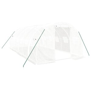 vidaXL Serre avec cadre en acier blanc 18 m² 6x3x2 m