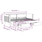 vidaXL Lit de jour avec gigogne et tiroirs jaune 90x200 cm velours