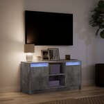 vidaXL Meuble TV avec LED gris béton 100x34x50 cm bois d'ingénierie