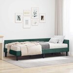 vidaXL Cadre de lit d'angle avec matelas Autre 2 Pièces Vert Velours