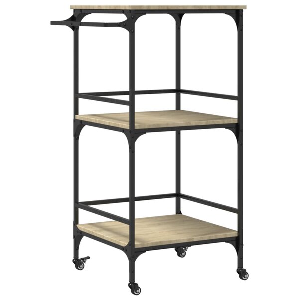 vidaXL Chariot de cuisine chêne sonoma 60 5x50x105cm bois d'ingénierie
