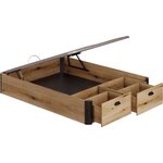 Lit coffre adulte - Couchage 140 x 190 cm - 2 Tiroirs frontaux - Fabriqué en Espagne