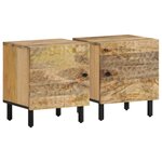 vidaXL Tables de chevet 2 Pièces 40x33x46 cm Bois de manguier solide