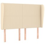 vidaXL Tête de lit avec oreilles Crème 147x23x118/128 cm Tissu