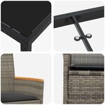 vidaXL Ensemble de salle à manger pour jardin 5 Pièces Gris polyrotin