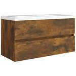vidaXL Armoire de lavabo Chêne fumé 90x38 5x45 cm Bois d'ingénierie