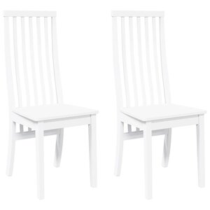 vidaXL Chaises à manger 2 Pièces blanc bois massif caoutchouc