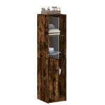 vidaXL Buffet avec porte en verre chêne fumé 35x37x142 cm