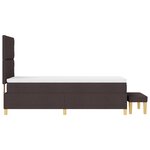 vidaXL Lit avec sommier et banc marron foncé 100x200 cm en tissu