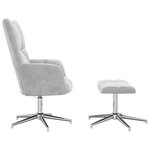 vidaXL Chaise de relaxation avec tabouret Gris clair Velours
