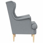 vidaXL fauteuil Gris clair tissu