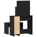 Ensemble de table de maquillage vidaXL en chêne noir en bois d'ingénierie