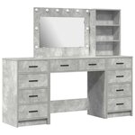 vidaXL Table de Toilette 3 Pièces Gris 40 x 41 x 135 cm Bois d'ingénierie