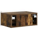 vidaXL Cabinet de chevet mural 2 pc Chêne fumé 49 x 34 5 x 24 cm