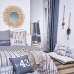 Parure de lit 220 x 240 cm - coton imprimé rayé