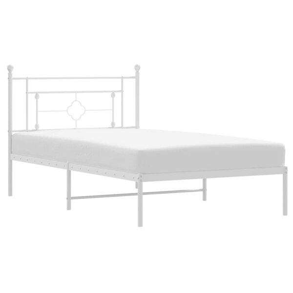 vidaXL Cadre de lit métal sans matelas et tête de lit blanc 107x203 cm