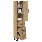vidaXL Haut Armoire avec tiroir Chêne artisanal 34 5 x 34 x 180 cm