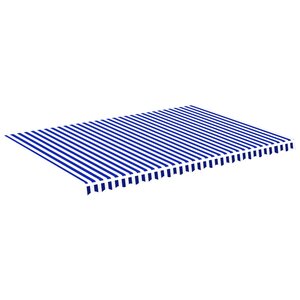 vidaXL Tissu de remplacement pour auvent Bleu et blanc 5x3 5 m